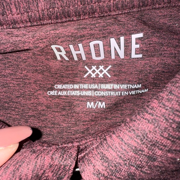 NWT RHONE Men’s WFH Shirt Button Up Long Sleeve Tawny Port Black Heather Size m - Picture 4 of 5